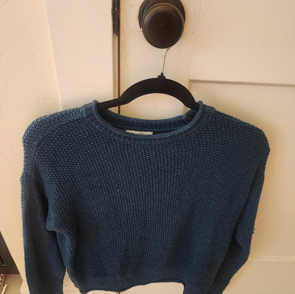 Jessica Simpson Textured Knit Sweater in Deep Blue